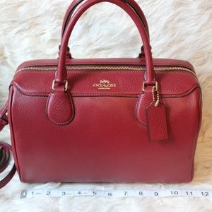 NWT, AUTHENTIC COACH LARGE RED BENNET SATCHEL